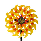 VEWOSTAR 13Inch Metal Sunflower Wind Spinner Outdoor Decor with Stake