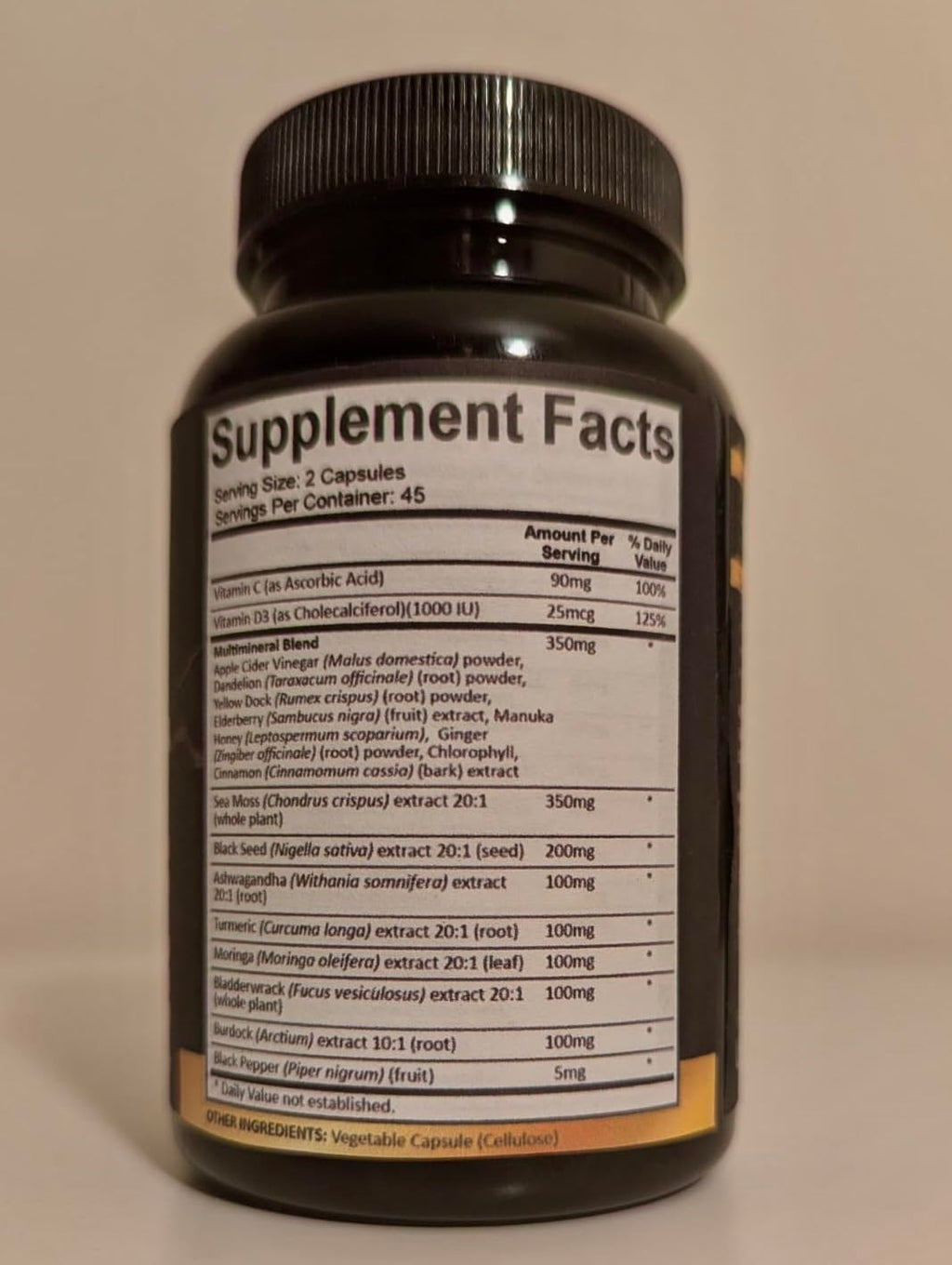 Adndale Sea Moss Capsules - Sea Moss Blend with Ashwagandha, Turmeric & Black Seed Oil - 180 Count