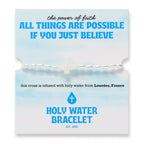 Holy Water Inspirational Stretch Bracelet for Women, Crystal Pearl Beads