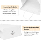 BagDream Kraft Paper Bags with Handles 10x5x13 Inch Large White 50 Pcs Bulk