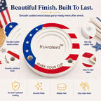 Party Cup Holder for 3-4" Cups - Hosting Essential to Prevent Mix-Ups & Reduce Waste - Sturdy Drink Organizer with Rubber Feet for Family Events - Cups & Markers Not Included (Patriotic Flag)