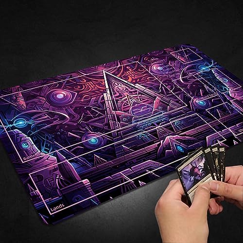 Playmat for MTG, with Free Storage Bags,Game Mat 24 x 14 inches, TCG and Board Game Mat for Cards,Mousepad Desk Mats (with Zones,Magic Mat 14)