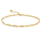 KYAYE 14K Gold Anklets for Women Ankle Bracelet for Women Singapore Chain