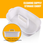 Omirome 2-Pack Large White Cleaning Caddy for Cleaning Supplies with Handle - Portable Plastic Tote Organizer for Shower, Bathroom, Kitchen, Under Sink Storage