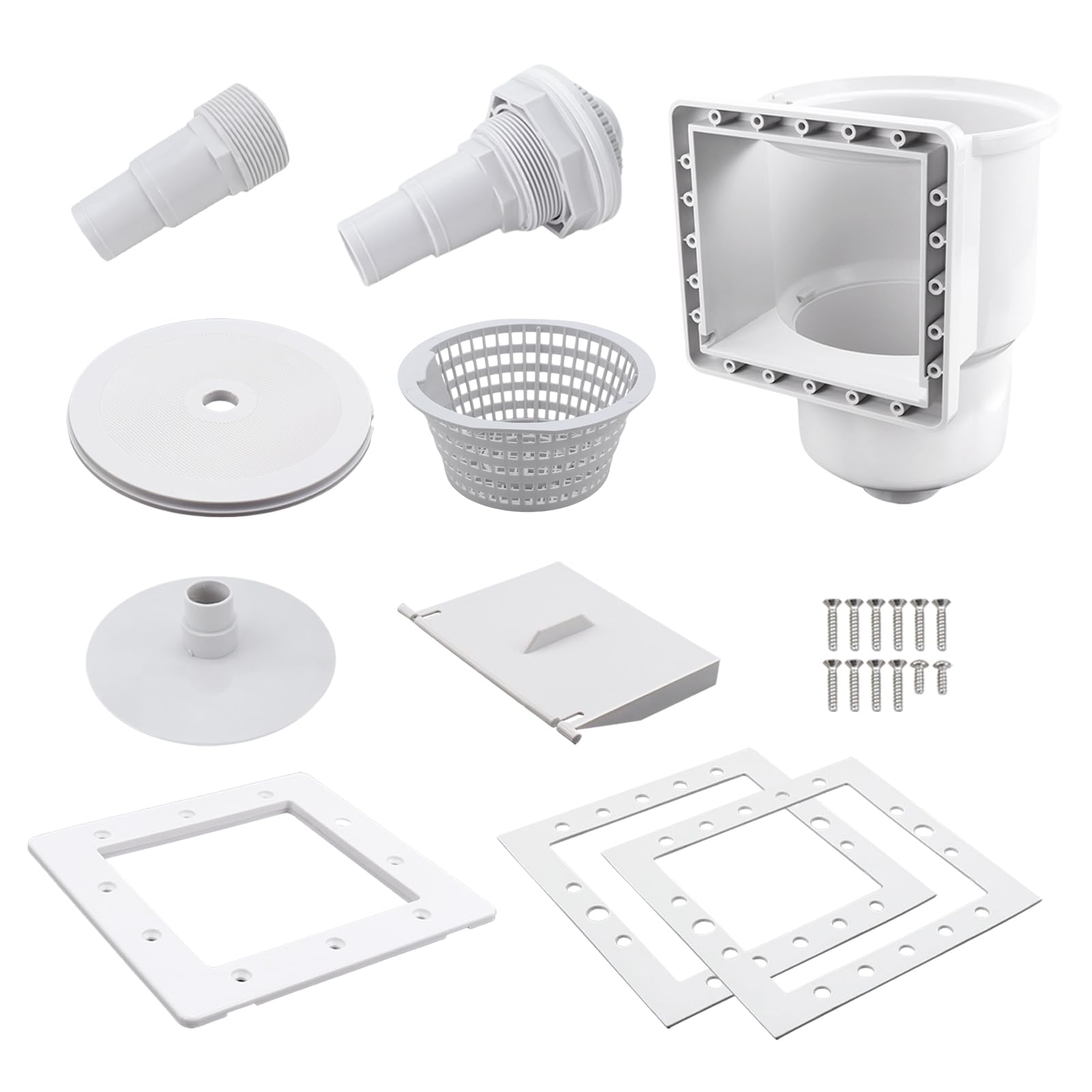Kefly Above Ground Pools Skimmer with Accessories, Thru-Wall Skim Compatible with All Standard Pool Wall Cutouts