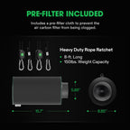 VIVOSUN 6" Pro Carbon Filter & Pre-Filter 455 CFM for Inline Fan, Black
