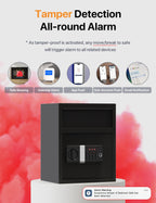 FORFEND Smart Home Safes | WiFi Safe Box App Unlock/Alarm | Voice Command, Kidnap SOS Alarm, Tamper Detect, Frozen Mode| Money Security Lockbox History Track | Caja Fuerte Anti-Pry Remote Live Monitor