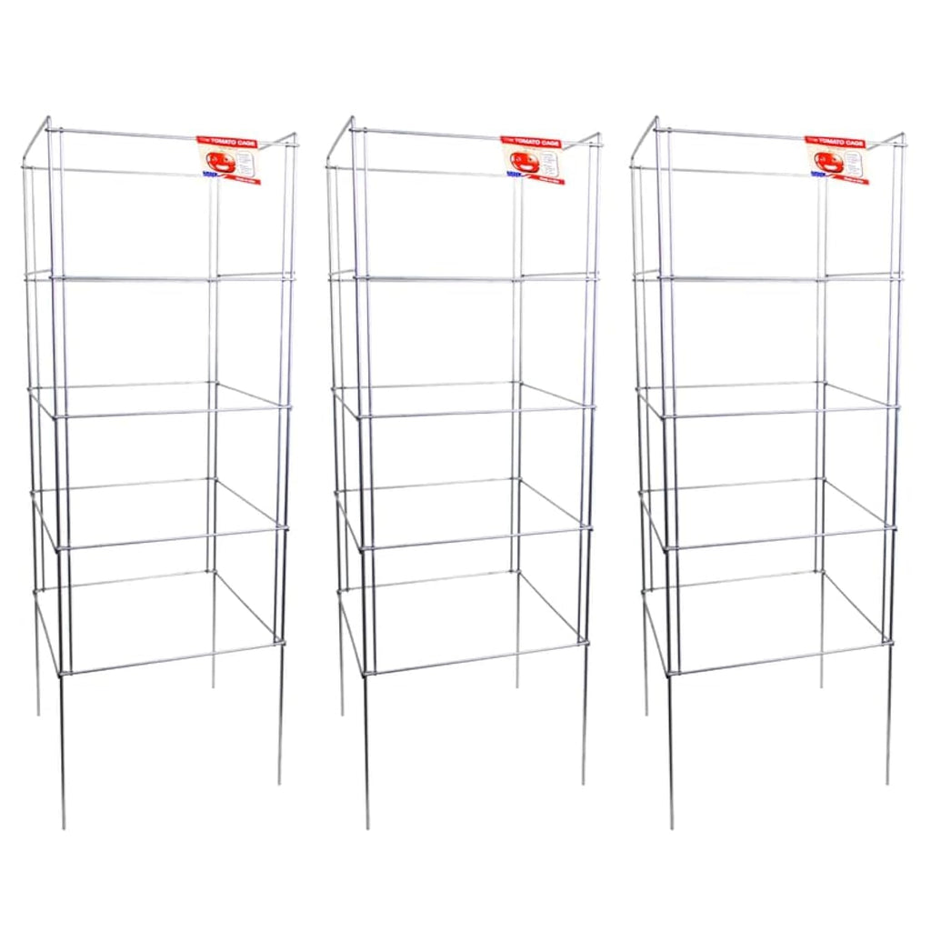 Cedar Ridge Square Foldable Tomato Cages - Heavy Duty Plant Support for Vegetable Garden, Vegetables, and Flowers - Stakes and Trellis for Climbing Plants - Made in The USA (13x40) - 3-Pack
