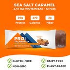 PROBAR Plant-Based Protein Bars – 20g Protein, Gluten Free, Non-GMO, Dairy Free Vegan Snack, No Sugar Alcohols, Whole Food Ingredients, Post Workout Energy Bar for Active Lifestyles (Sea Salt Caramel, 12 Count)