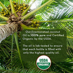 Pure Body Naturals Organic Fractionated Coconut Oil for Skin and Hair, 4 fl oz - Liquid Carrier Oil for Diluting Essential Oils, Hair Growth & Skin Moisturizer