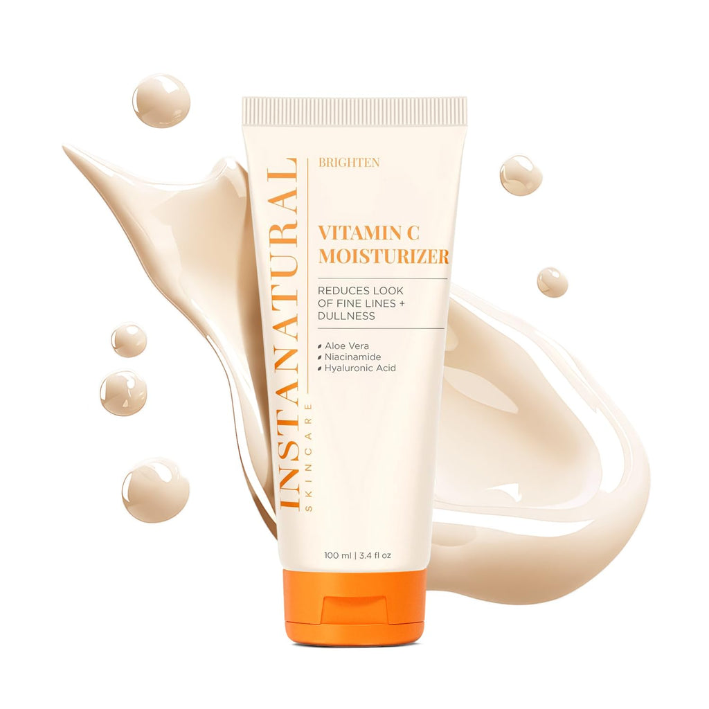 InstaNatural Vitamin C Moisturizer Face Cream, Brightens and Reduces the Look of Fine Lines and Wrinkles, Moisturizing Lotion for Dry Skin, with Hyaluronic Acid, 3.4 FL Oz