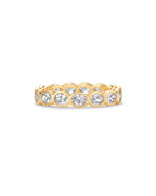 PAVOI 14K Yellow Gold Plated Oval Eternity Band for Women, Yellow Gold