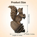 iStatue Handmade Resin Squirrel on Acorn Statue Miniature Garden Figurines – 6.5 Inch Nature-Inspired Woodland Animal Decor for Home, Garden, Patio or Shelf – Rustic Farmhouse Accent (Medium)