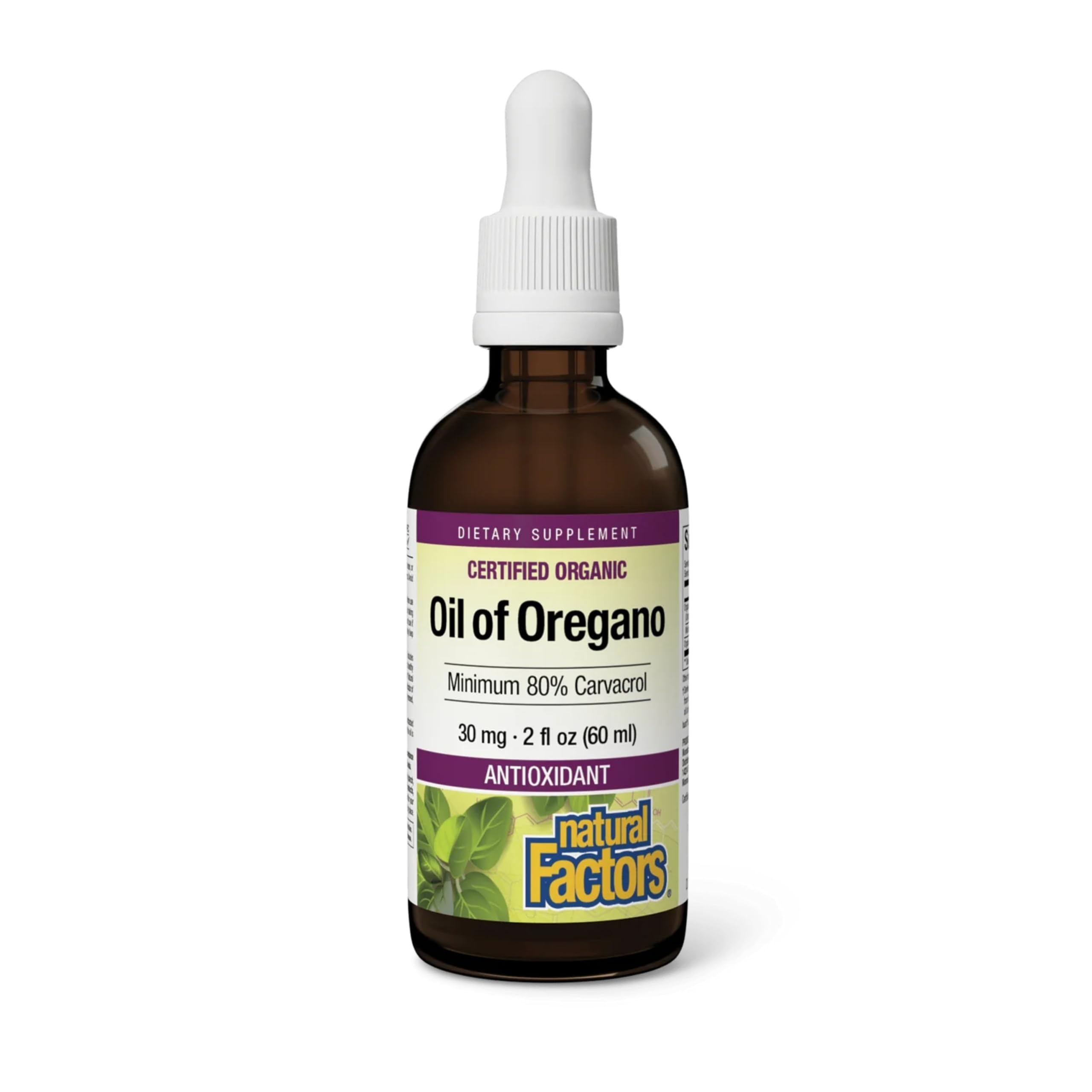 Natural Factors Oil of Oregano - Liquid Antioxidant Support Supplement for Immune Support - Easy Swallow Health Supplement with Non-GMO & Gluten-Free Formula - 2 fl oz (375 Servings)