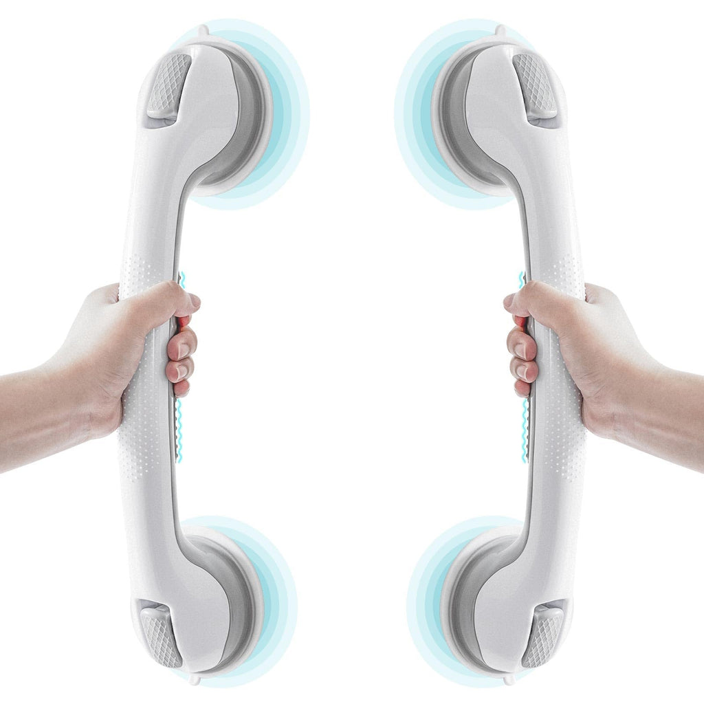 2 Pack 16.15” Grab Bars for Bathtubs and Showers, Shower Handles for Elderly Suction Cup Grab Bars for Shower Wall Heavy Duty, Safety Grab Bar for Seniors Suction Bathroom, No Drilling