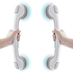 2 Pack 16.15” Grab Bars for Bathtubs and Showers, Shower Handles for Elderly Suction Cup Grab Bars for Shower Wall Heavy Duty, Safety Grab Bar for Seniors Suction Bathroom, No Drilling