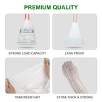 Drawstring Small Trash Bags, Magesh 4 Gallon Drawstring Extra Thick Garbage Bags Unscented, Quick Cinch for Bathroom Kitchen Office Small Can, 44 Count, White
