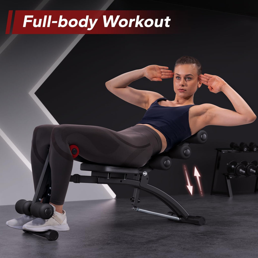 MERACH Ab Machine, Multi-Functional Adjustable Ab Trainer, Ab Workout Bench for Home Gym, Sit Up Machine for Abdominal, Exercise Chair for Full Body Workout