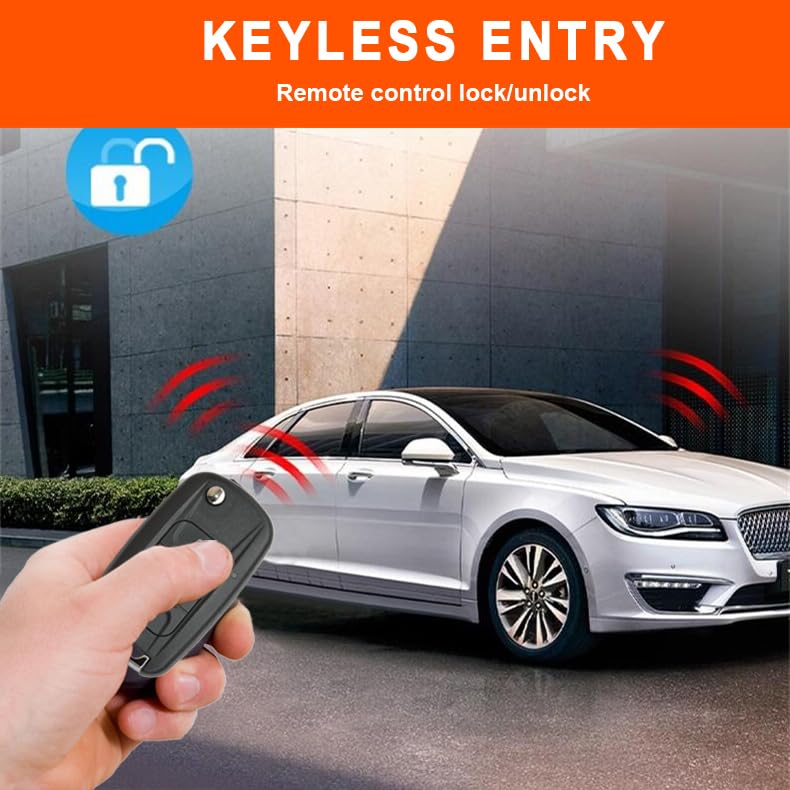 BANVIE Car Alarm System with Remote Start kit & Push to Engine Start Stop Button