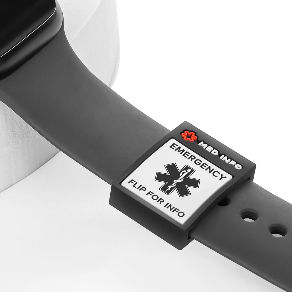 MYLUCKYTAG QR Code Medical ID Tag - Medical ID Bracelet Sleeve - Fits for Apple Watch Medical ID Band or Fitbit Medical ID Band - Medical Alert - Free Online Emergency Medical Profile