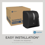 Georgia-Pacific Push Paddle Roll Paper Towel Dispenser by GP PRO, 54338A, Black