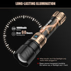 SKYFIRE Rechargeable Flashlights High Lumens,10000mAh Super Bright Flashlight Zoomable 4Modes Waterproof LED Tactical Flash Light for Camping Essentials,Outdoor and Home Emergencies