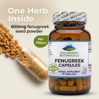 Pure Mountain Botanicals Fenugreek Capsules 600mg Organic - 90 Vegan Kosher Caps - Fenugreek Seed Supplement for Women and Men - Non-GMO Gluten Free - Fenogreco