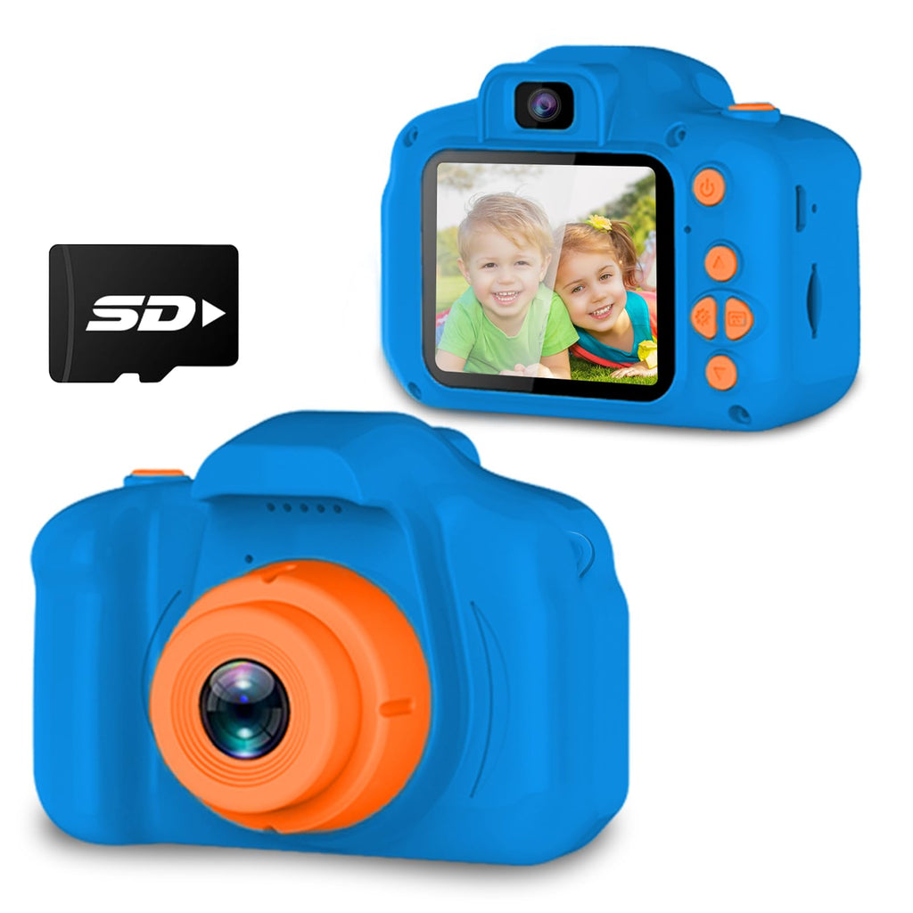 Seckton Upgraded Kids Selfie Camera, HD Digital Video Camera-Navy Blue