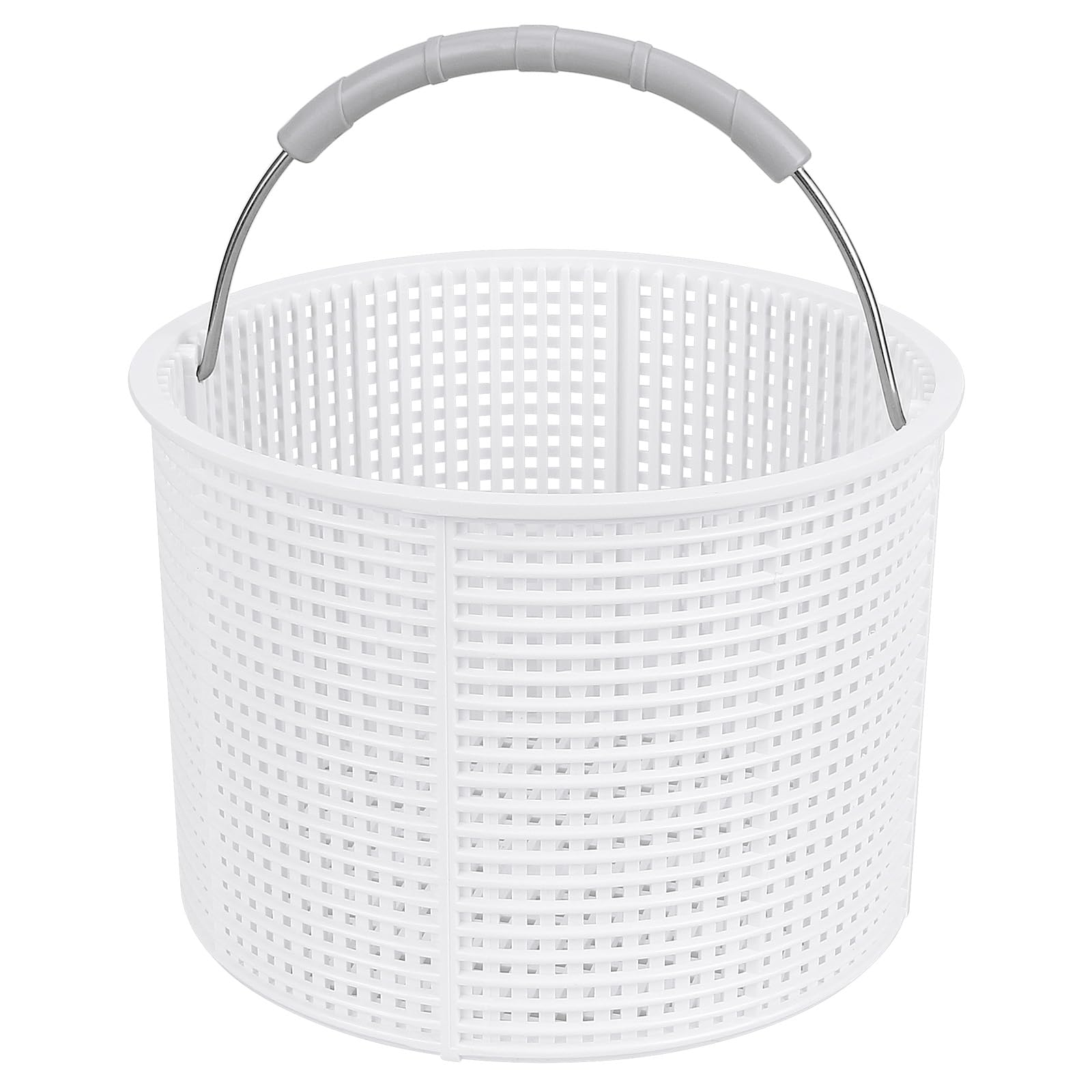 2026 New Model White SPX1082CA 7" Pool Skimmer Basket Replacement for Hayward SP1082/SP1083/SP1084/SP1085/SP1086/SP1075 Series & Aladdin B-152 Skimmers, 316 Stainless Steel Handle with Rubber Grip