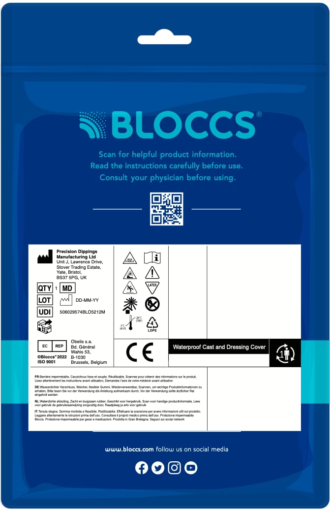 BLOCCS 100% Waterproof Cast Covers for Shower Arm Kids- Swim Cover, Cast Bag for Bath. Durable Cast Sleeve for Swimming - #CA79-S - Child Arm (Small)