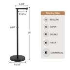KES Toilet Paper Holder Stand with Weighted Base, 26" H (Taller Version) Free Standing Toilet Paper Roll Holder for Bathroom, Rustproof, BPH283S66-BK