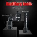 AOBEN 1/4-Inch Drive Impact Socket Set, 54 Pieces, 6 Point, SAE/Metric, (5/32" - 9/16" ，4mm -15mm)，Deep/Shallow, Cr-V Steel, Includes Extension bars and Socket Adapter