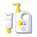 Supergoop! Unseen Sunscreen SPF 50 Invisible Sun Protection for Face (1.7 fl oz) + PLAY Everyday Lotion SPF 50 (18 fl oz) - Broad Spectrum Body & Face Sunscreen Recommended for Sensitive Skin