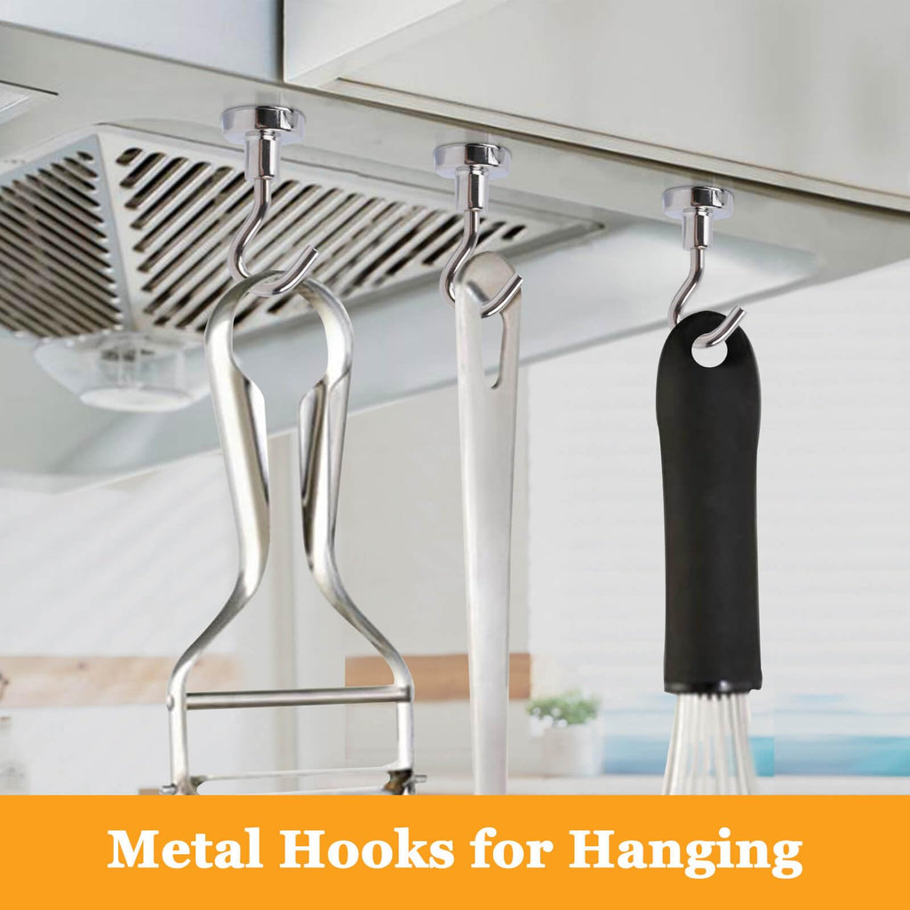 30Pcs Super Strong Magnetic Hooks, 25lbs Magnetic Hook Heavy Duty for Hanging, Rare Earth Neodymium Magnet Hooks, for Cruise Ship Camping Grill Kitchen Fridge Garage Wall