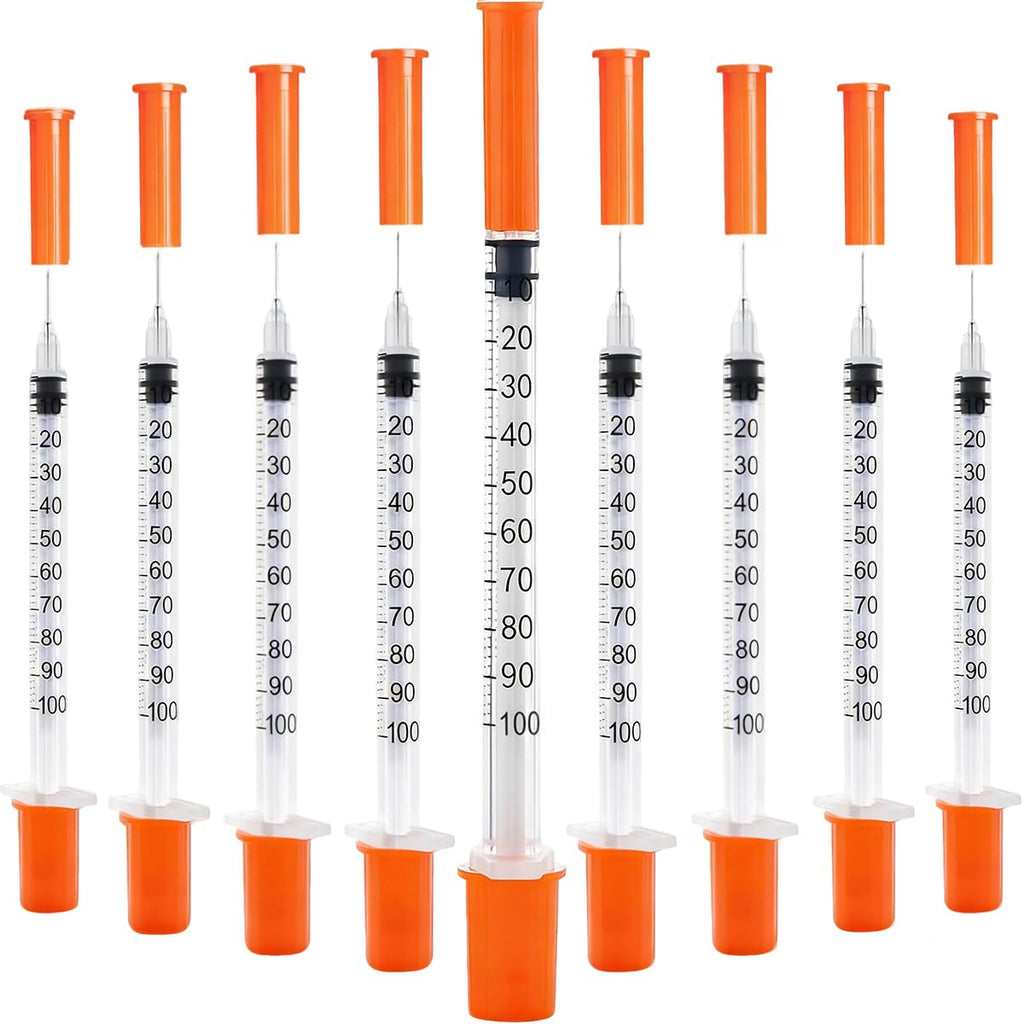 40 PACK U-100 Disposable Syringes 1ml/cc, 30G 5/16" (8mm), Individually Wrapped for Precision, Hygiene, and Safe Use