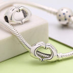 925 Sterling Silver Heart Hands Charm fit Pandora Bracelets, Gift for Women
