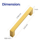 Ravinte 15 Pack Solid 3-1/2 Inch Square Cabinet Handles - Brushed Brass Drawer Pulls - Kitchen Hardware and Handles