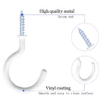 yuntop 12 Pack Vinyl Coated Ceiling Hooks,Screw-in Mug Hooks