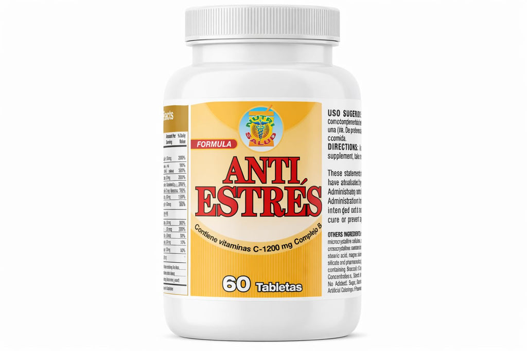 Nutrisalud Products Anti Estres Formula Natural. Tratamiento Natural para Combatir el estres y la ansiedad, Set de 2 frascos para 4 Meses. Recupere la Calma y tranquilidad.