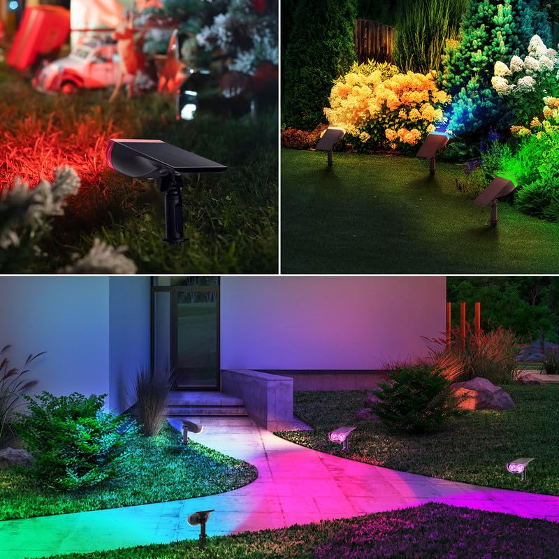 Linkind Halloween Solar Lights Outdoor Spotlight Waterproof RGB 4 Pack