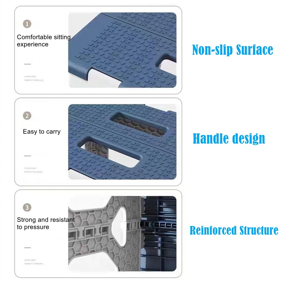 Foldable Bath Shower Safety Chair Seat Grey, Foldable and Anti-Slip Bench Bathtub Stool for Elderly or Seniors (Foldable ShowerChair 15.7" H Grey, Seat Size 12.4" x 8.3“
