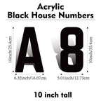 10 Inch Self Adhesive House Numbers, Acrylic Modern House Address Numbers and Letters, Black Adhesive Mailbox Door Number Letters for Office Hotel Apartments Outside (P)