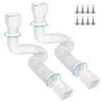 Ogutter Rain Gutter Downspout Extensions, Downspout Extender for Rainwater Drainage Flexible, Down Spout Drain Extension Pipe and Extendable from 21 to 66 Inches (2 Pack, White)