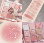 Kayswang 9 colors glitter eyeshadow palette makeup palette matte high pigment color cream texture palette in autumn and winter long lasting and waterproof (4PC), Number Of Items 1, 0.0353 Ounce