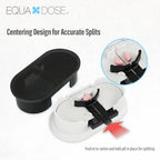 EQUADOSE Precision Pill Splitter with Centering Guide, Dual Stainless-Steel Blades for Small & Large Tablets, Accurate Halves & Quarters for Medication, Vitamins and Pet Pills, Black