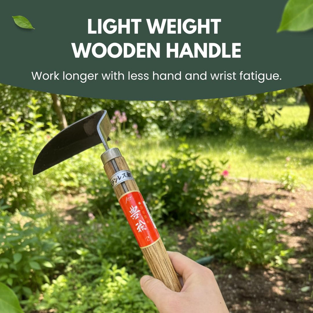 forest Originals Hounen Miyawaki Nejiri Kama Weeder – Japanese Weeding Sickle, Twisted Stainless Steel, 4.7 in (12 cm) Blade, 13 in (33 cm), Root Slicer for Garden Beds & Crabgrass, Made in Japan