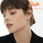 Anbamahong Synthetic Moissanite Earrings Imitation Diamond 925 Sterling Silver Studs for Men Women Jewelry Gifts (1 CTW (Yellow Gold))