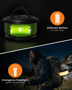 Bylitodt Camping String Lights, Retractable 32.8ft RGB Flash Lamp, Rechargeable Fairy LED Rope Lights Outdoor Waterproof, Portable Hanging Lantern for Outside Tent Patio Awning Garden RV Essentials