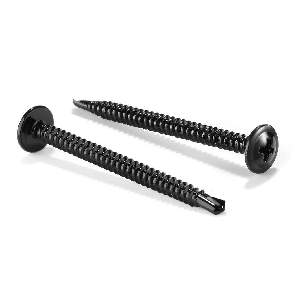 #10 x 3 Sheet Metal Screws 250PCS 410 Stainless Steel Truss Head Fast Self Tapping Screws Black Oxide by SG TZH