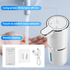 Automatic Soap Dispenser Touchless,Liquid Soap Dispenser with 4 Adjustable Levels,12.8oz USB Rechargeable and Wall Mounted,Smart Hand Soap Dispenser for Bathroom,Kitchen Sink,Dish Soap